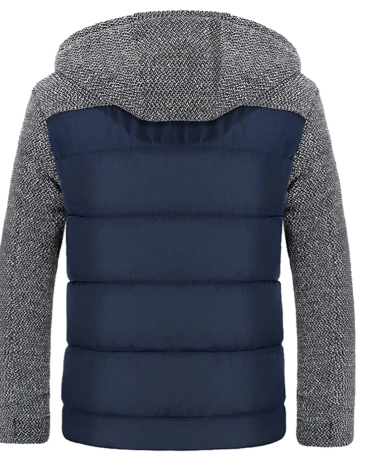 Men's Hybrid Jacket | Sherpa-Lined Hoodie Vest | Mixed Knit Sleeves