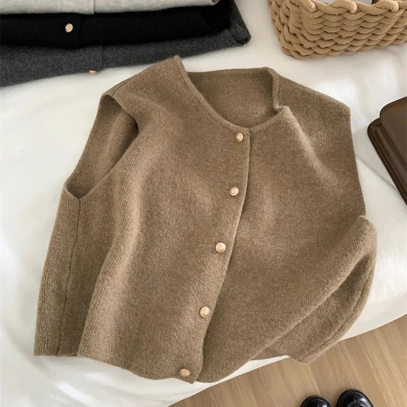 Classic Knit Button-Up Vest | Soft Knit Fabric | Sleeveless Layer | Timeless Style