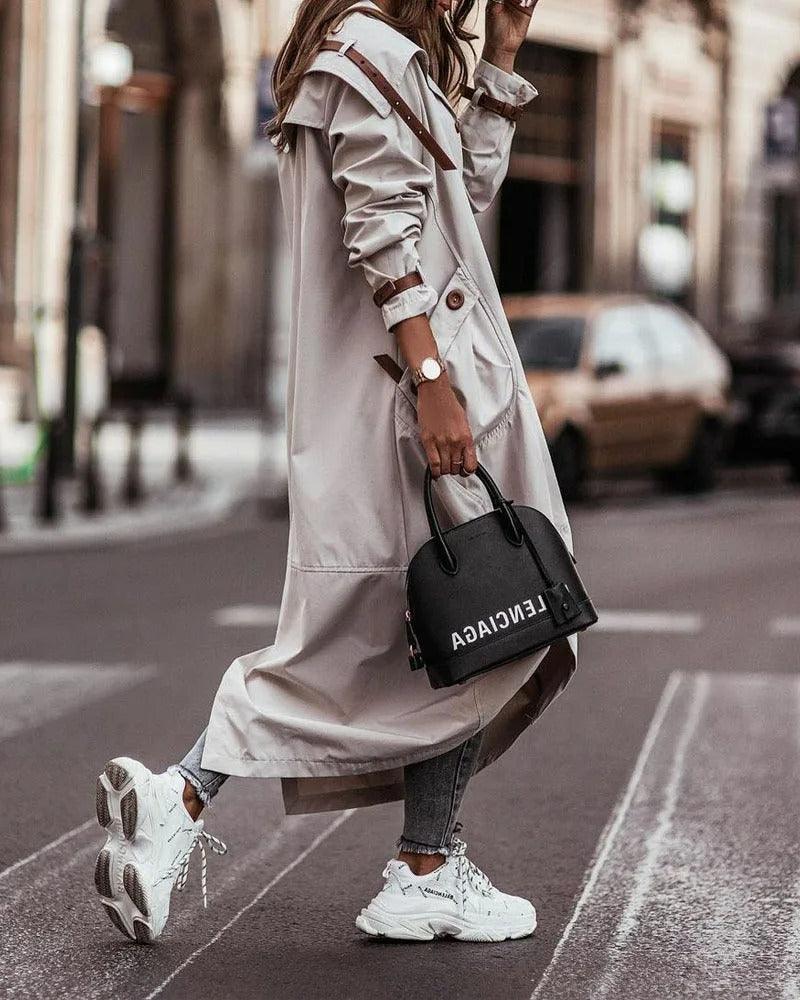 Oversized Hooded Trench Coat | Lightweight and Water-Resistant | Longline Design | Casual Street Style