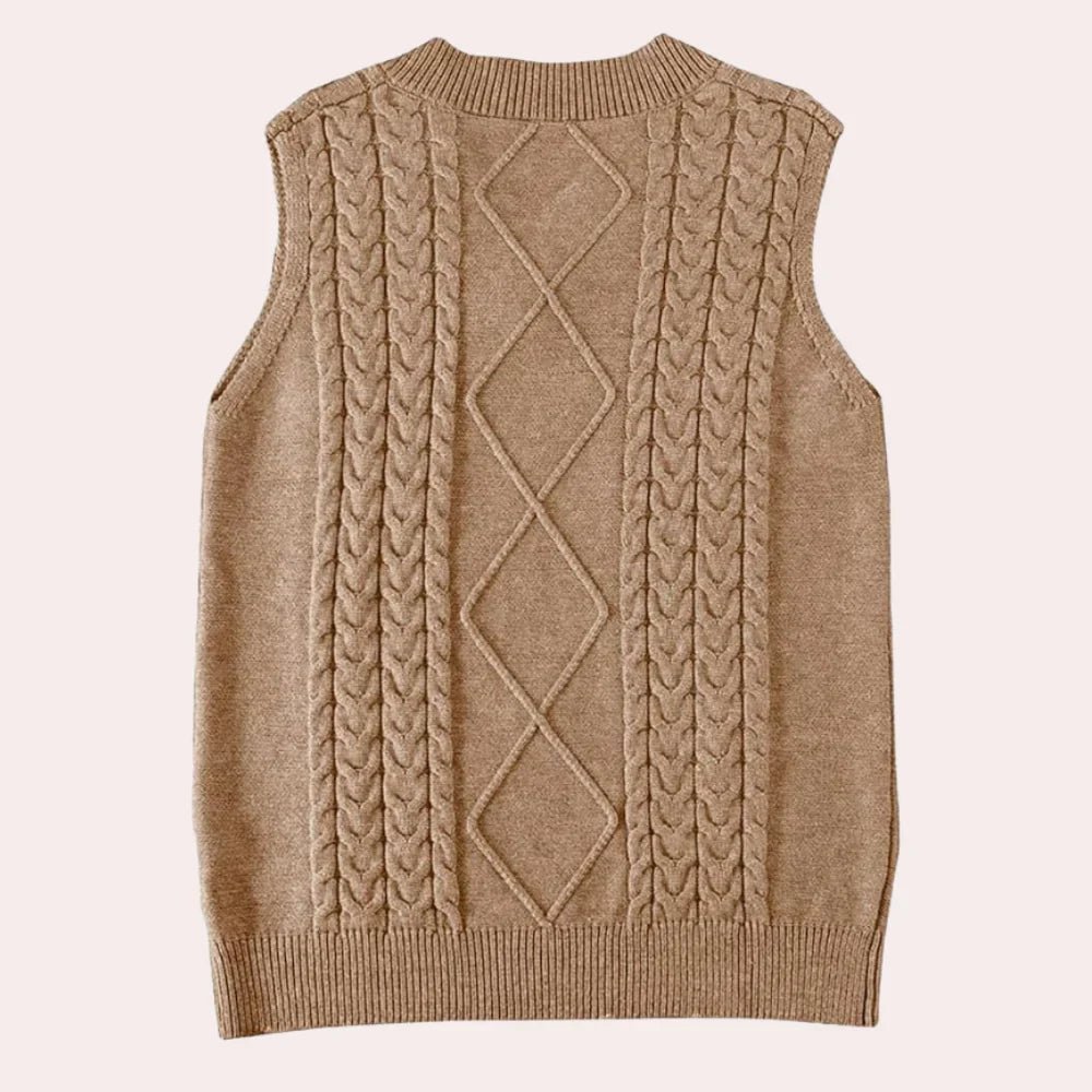 Cable-Knit Sweater Vest | Classic Layering Piece | Soft Knit Fabric