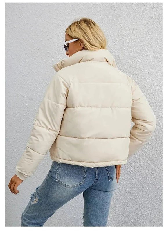 Cropped Puffer Jacket | High Collar | Lightweight Insulation | Effortless Street Style