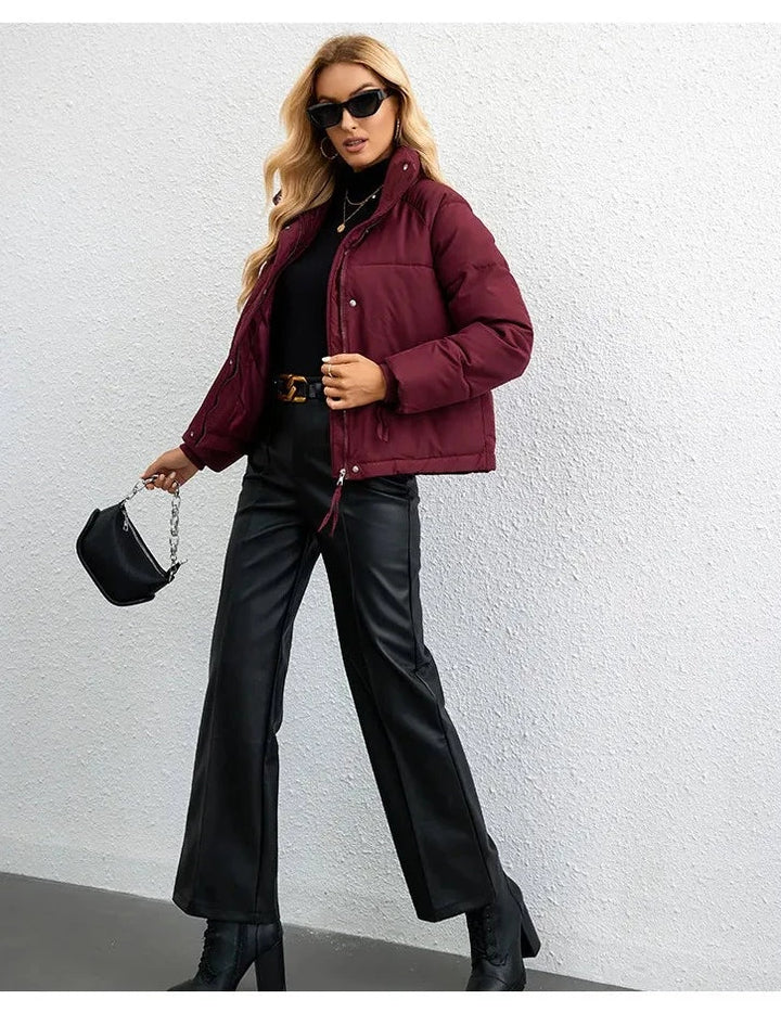 Cropped Puffer Jacket | High Collar | Lightweight Insulation | Effortless Street Style