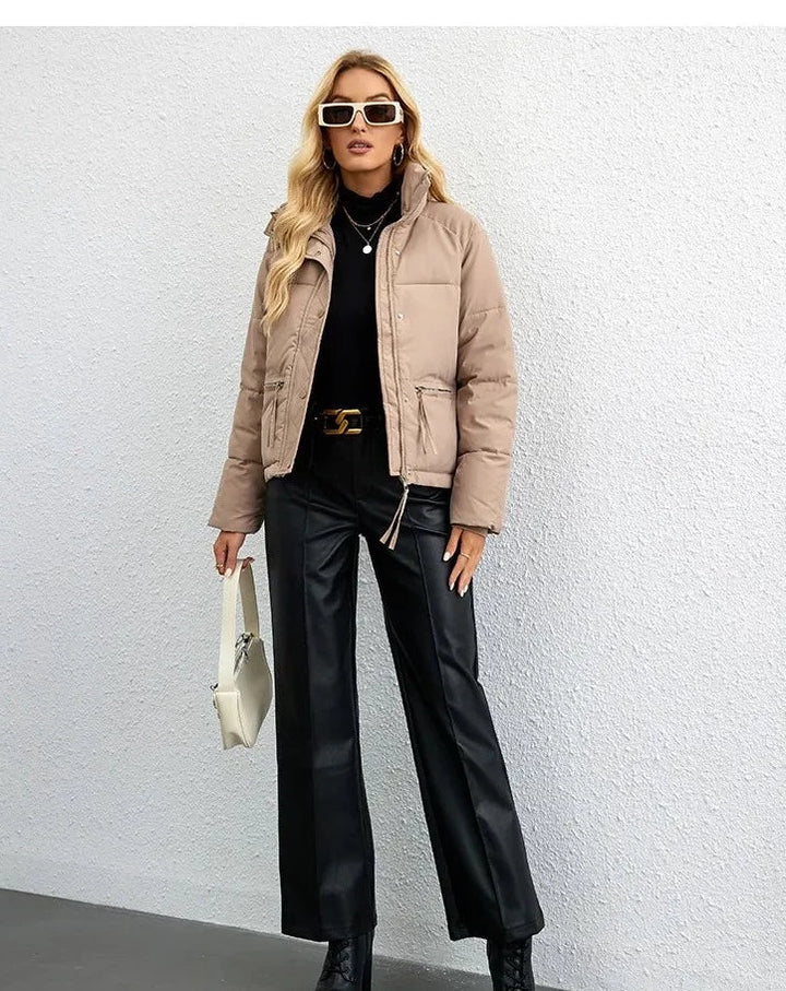 Cropped Puffer Jacket | High Collar | Lightweight Insulation | Effortless Street Style