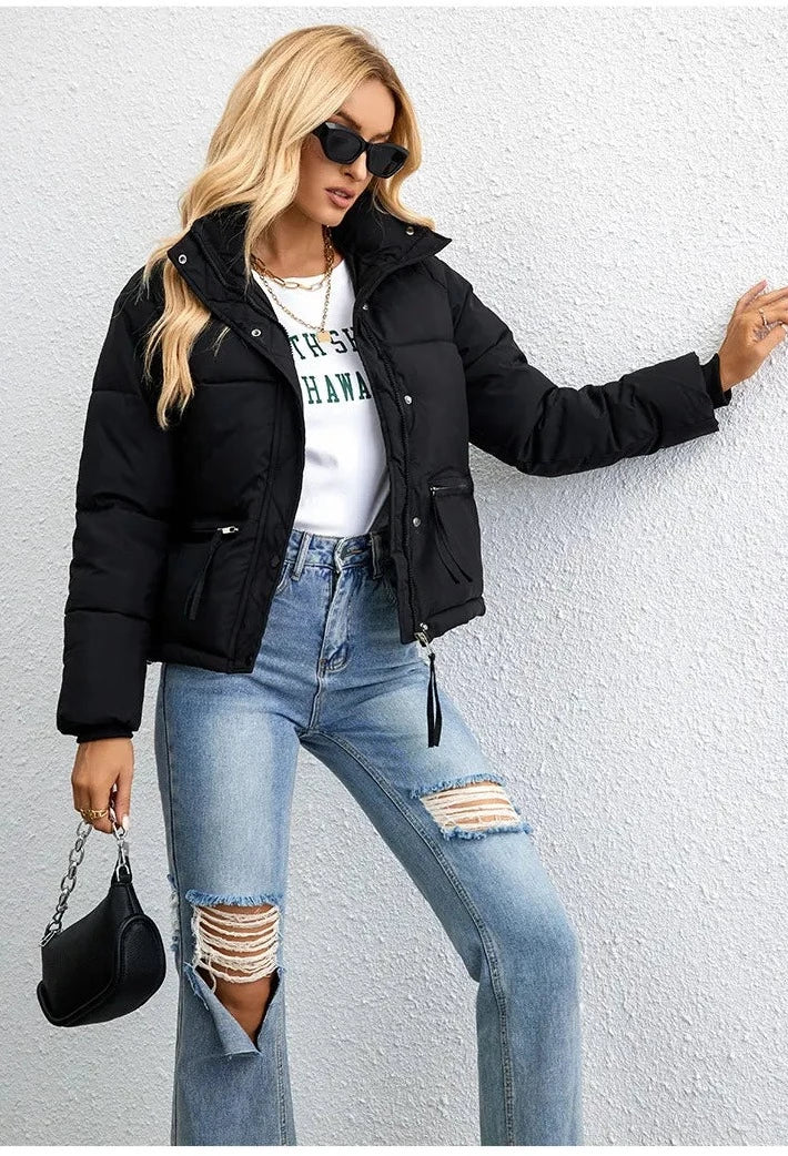 Cropped Puffer Jacket | High Collar | Lightweight Insulation | Effortless Street Style