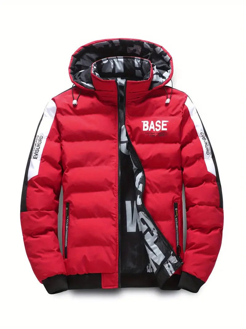 Men's Puffer Jacket | Bold Graphic Hood Lining | Insulated & Water-Resistant | Winter Streetwear
