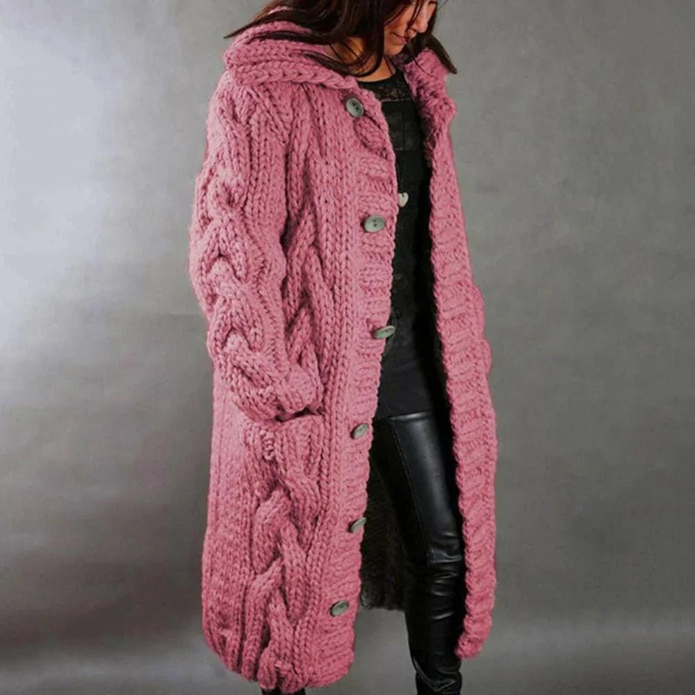 Chunky Knit Long Cardigan | Cozy Warmth | Cable Knit Design | Winter Layering Essential