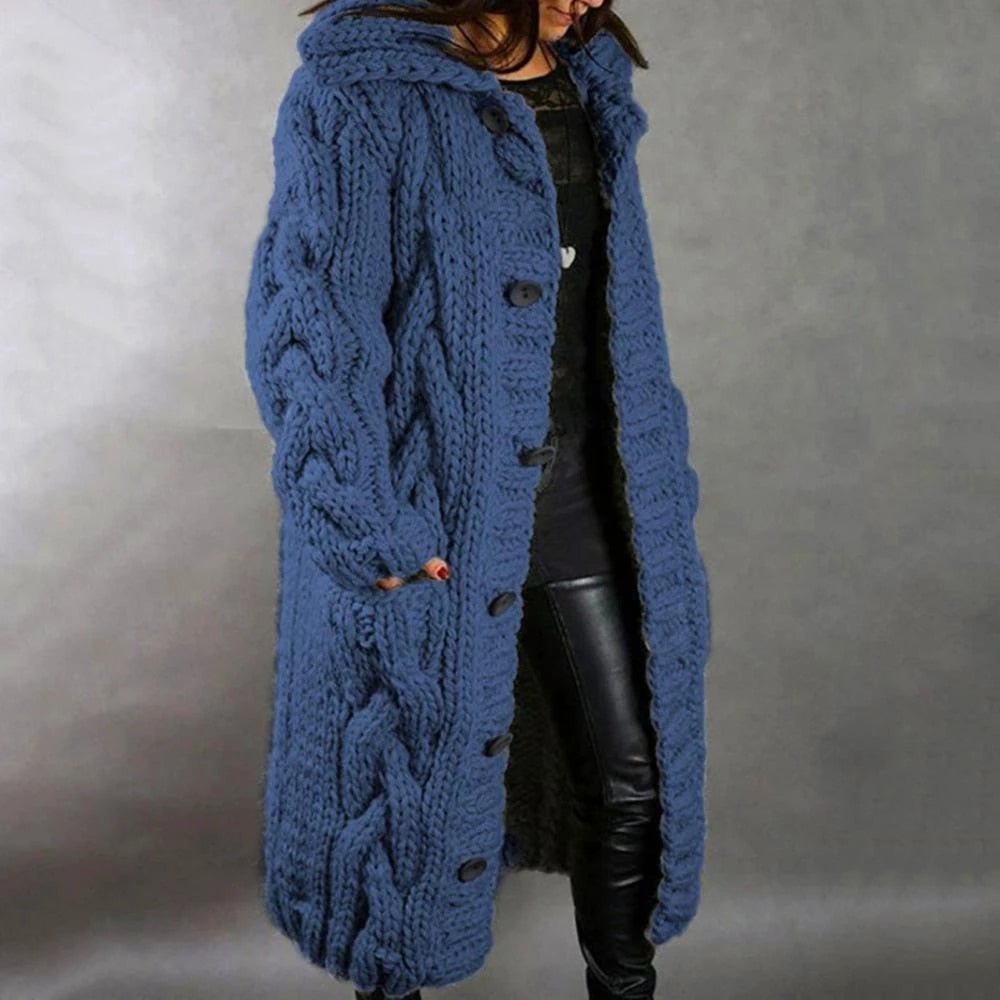 Chunky Knit Long Cardigan | Cozy Warmth | Cable Knit Design | Winter Layering Essential