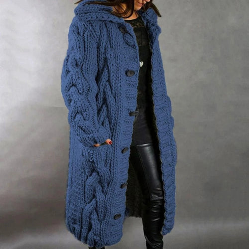 Chunky Knit Long Cardigan | Cozy Warmth | Cable Knit Design | Winter Layering Essential