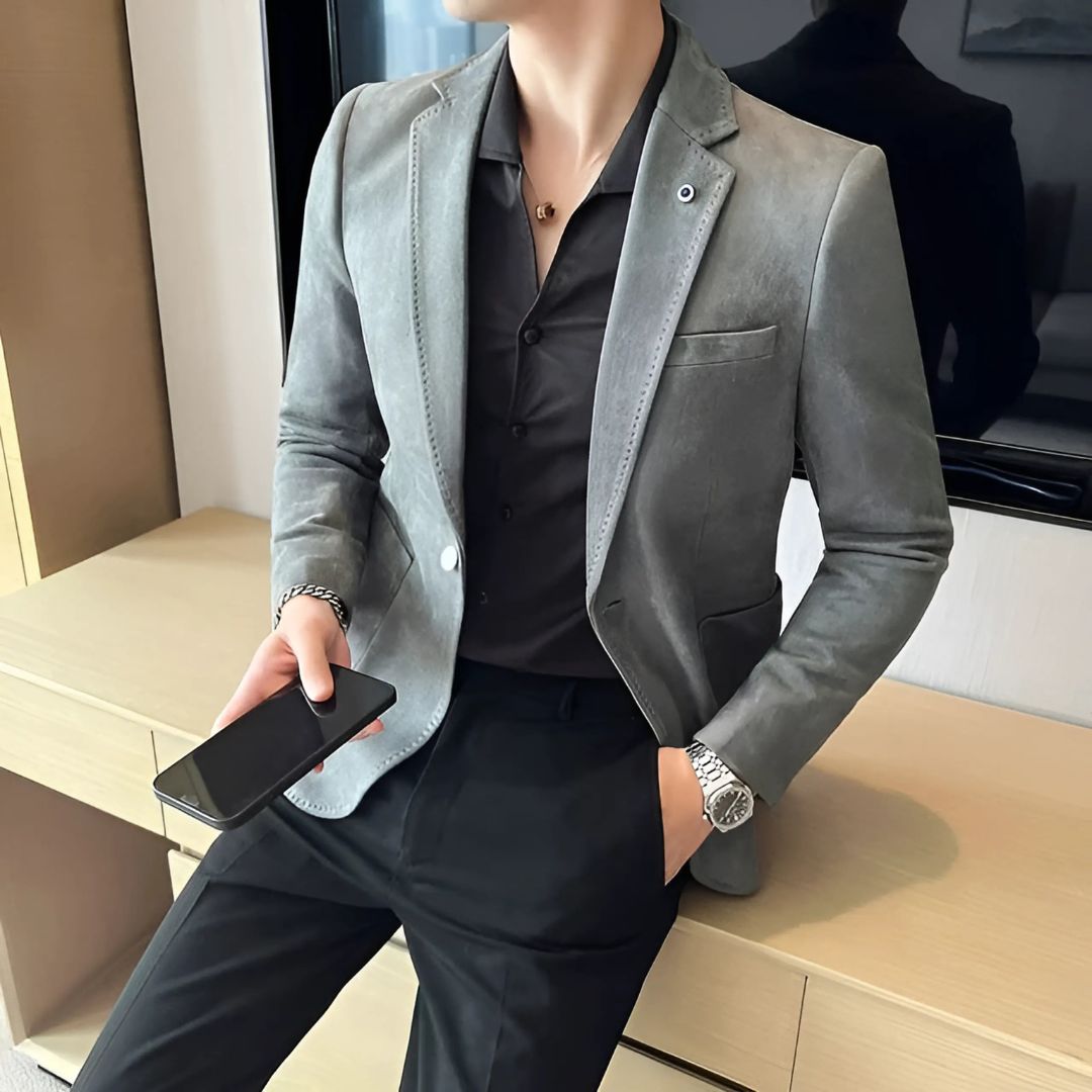 Men’s Slim Fit Blazer | Casual Tailored Jacket | Soft Brushed Finish