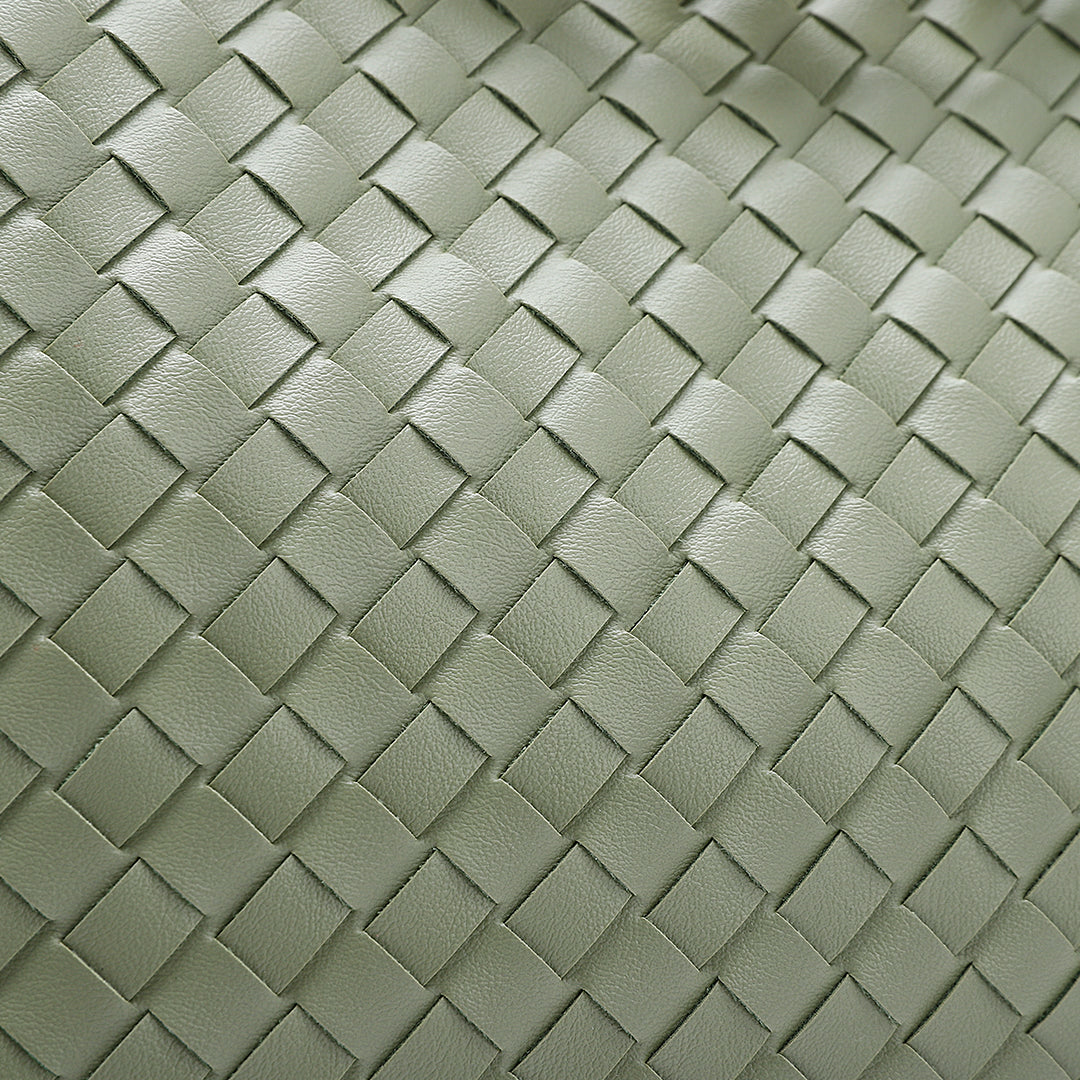 Woven Leather-Look Tote Bag | Gold Knot Detail | Structured Everyday Handbag