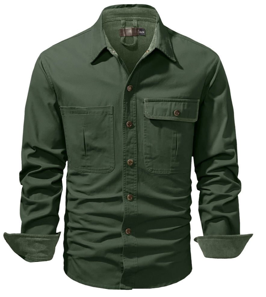 Men's Work Shirt | Two-Tone Detail | Durable Cotton Build