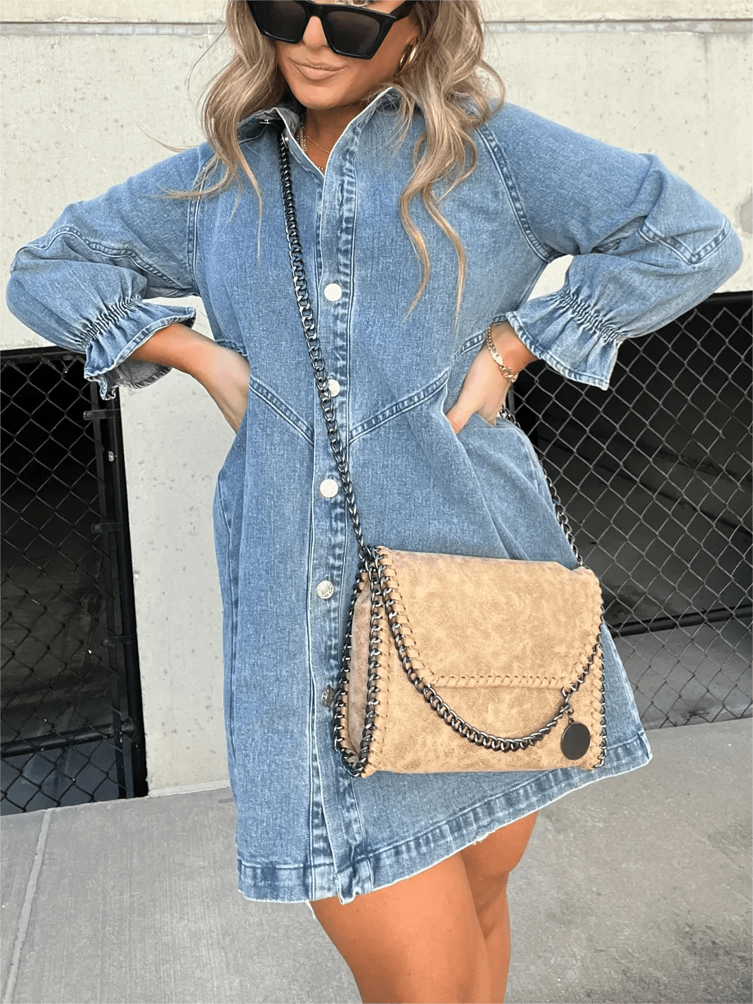 Casual Denim Shirt Dress | Button-Down & Relaxed Fit | Everyday Versatility