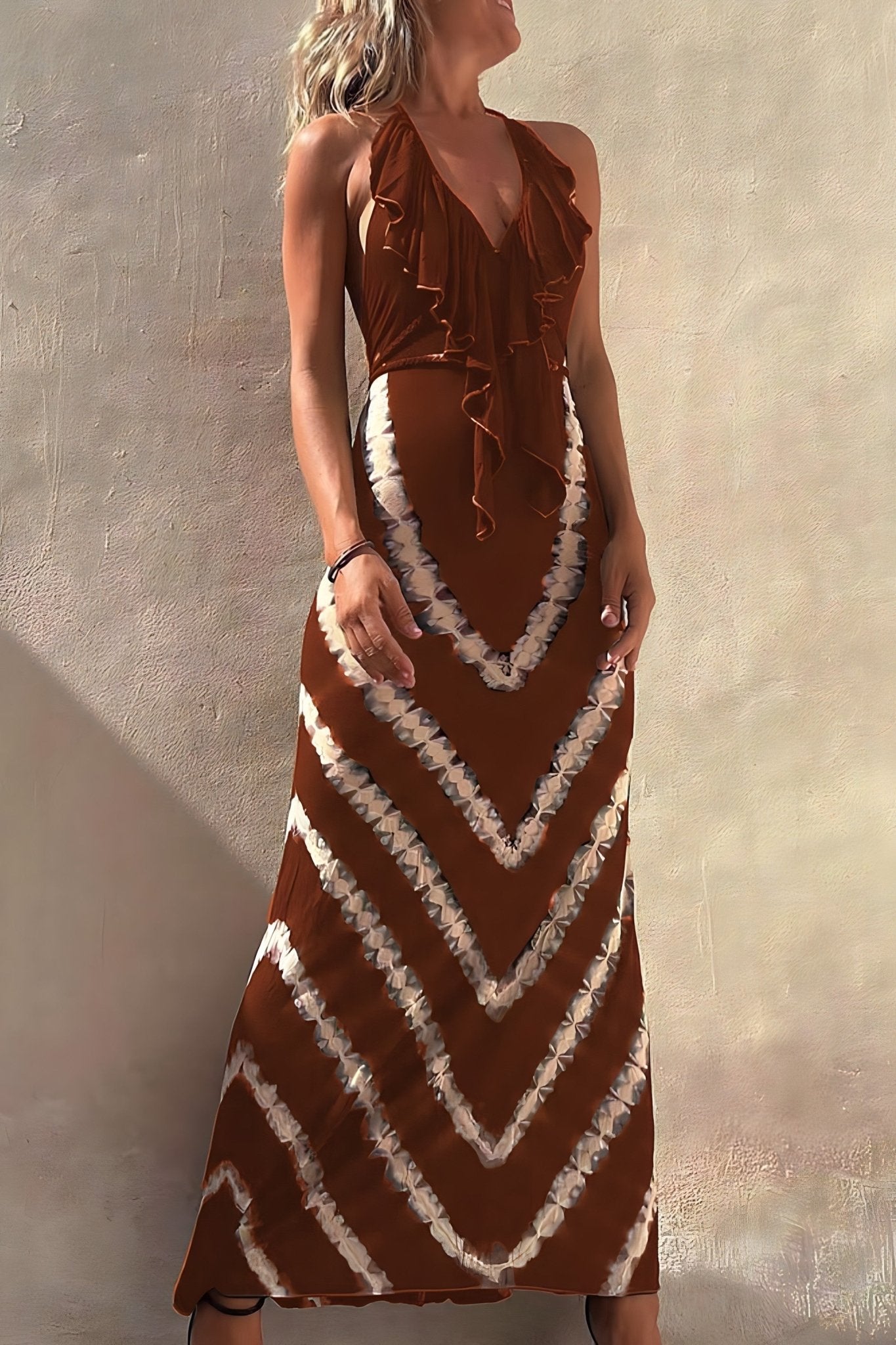 Chevron Maxi Dress | Flowy & Elegant | Perfect for Casual & Evening Wear