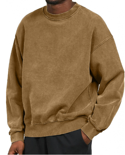 Men’s Washed Fleece Crewneck | Oversized Fit Sweatshirt | Everyday Loungewear Layer