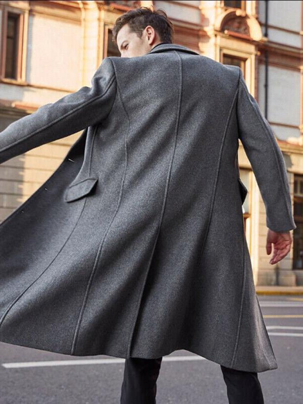 Elegant Long Overcoat | Wool Blend | Tailored Fit | Formal Winter Wear