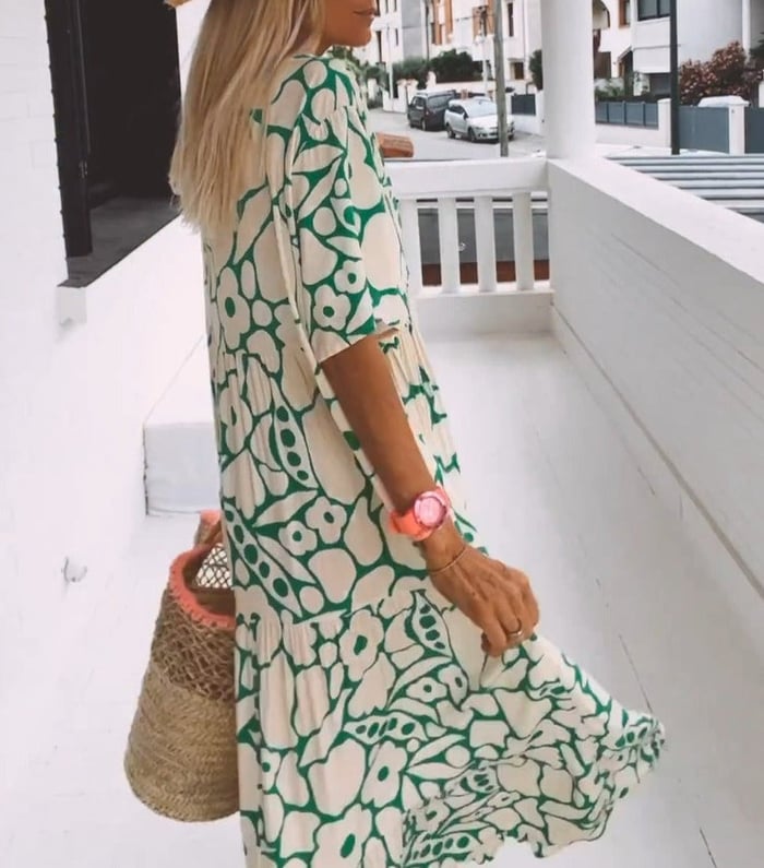 Boho Floral Maxi Dress | V-Neck Tiered Silhouette | Lightweight Summer Fit