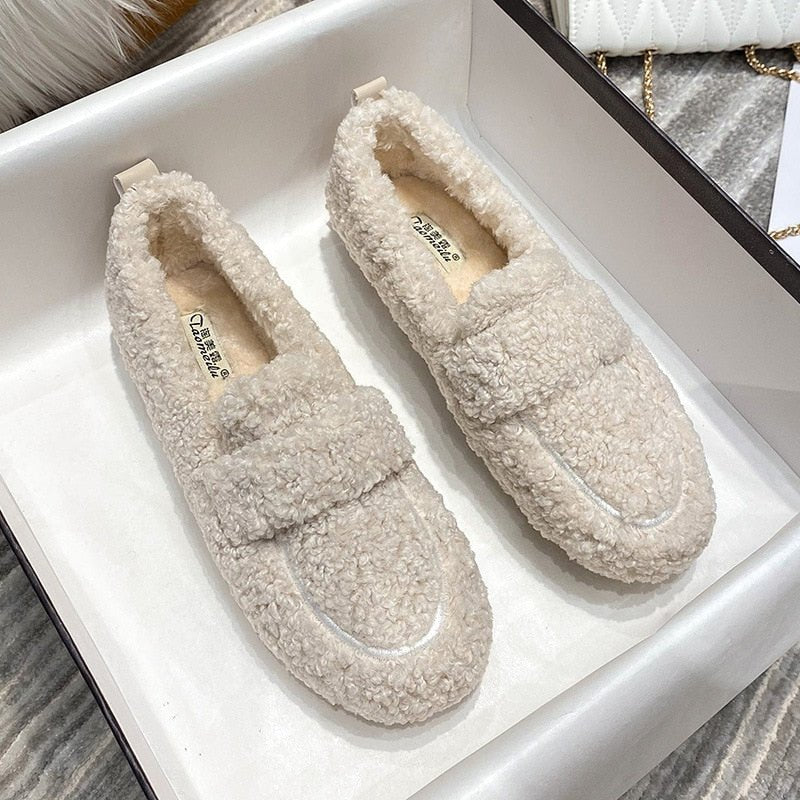 Women's Cozy Sherpa Loafers | Faux Fur Lined | Non-Slip Rubber Sole | Multicolour