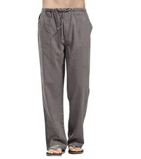 Men’s Linen Blend Drawstring Pants | Lightweight Relaxed-Fit Travel Trousers