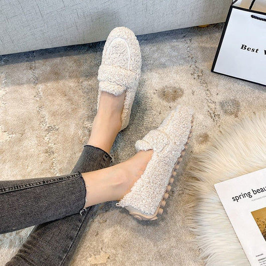 Women's Cozy Sherpa Loafers | Faux Fur Lined | Non-Slip Rubber Sole | Multicolour