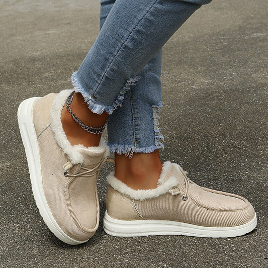 Fleece-Lined Suede Slip-On Shoes | Casual Comfort | Lightweight Design