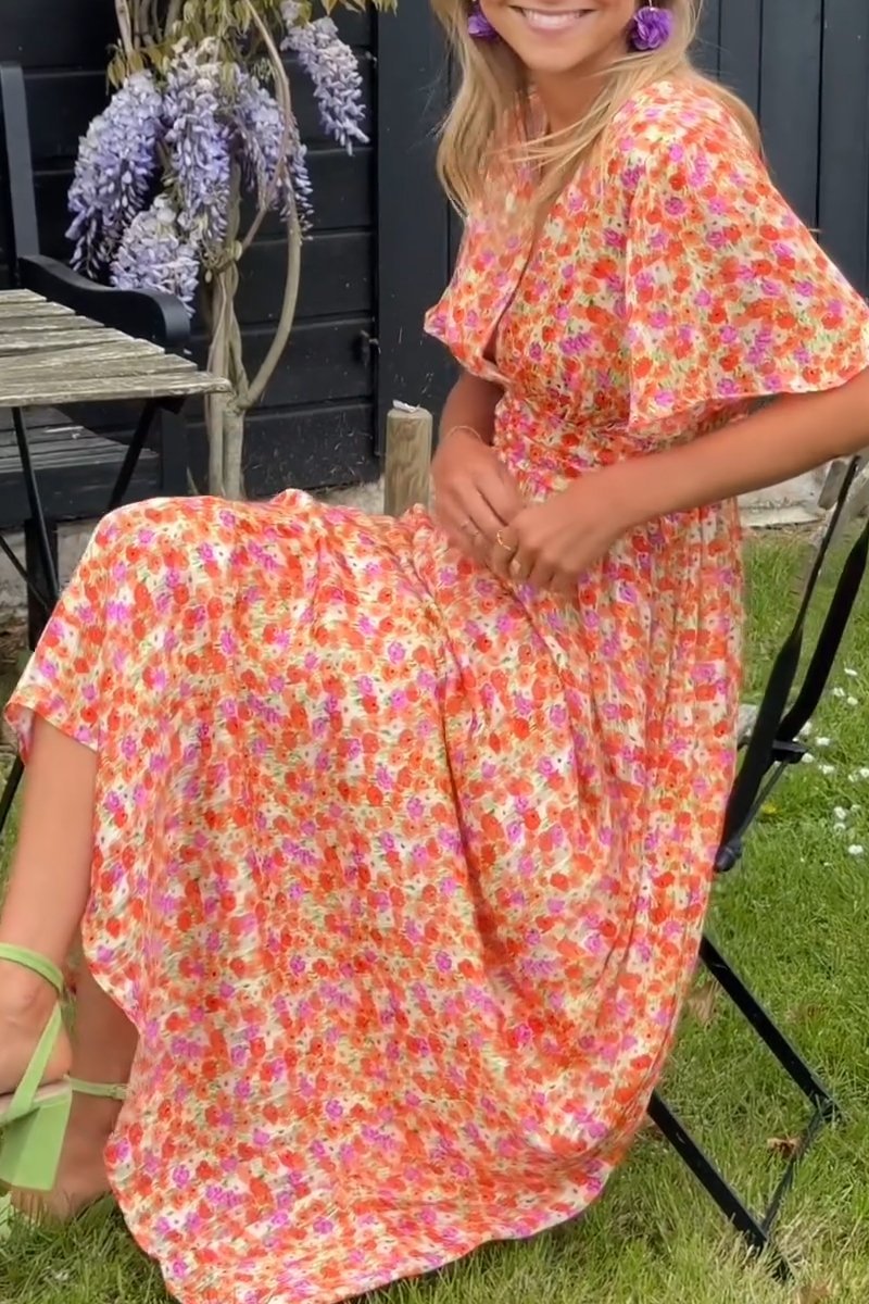 Floral Maxi Dress | Puff Sleeve & Shirred Waist | Lightweight Flowy Fit