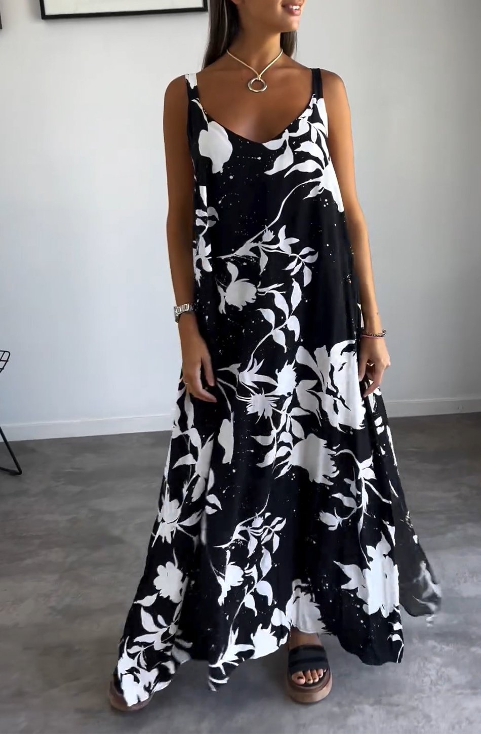 Loose Fit Maxi Dress | Sleeveless Floral Print | Lightweight Summer Style