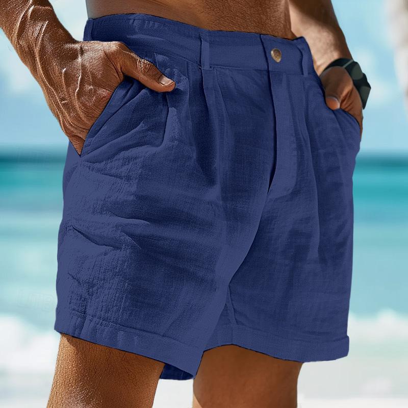 Men’s Pleated Linen Shorts | Tailored Fit | Lightweight Resort-Ready Summer Shorts