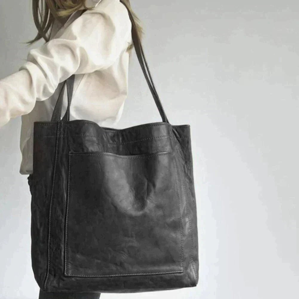 Vintage Carryall Tote | Dual-Strap Shoulder Bag with Front Pocket