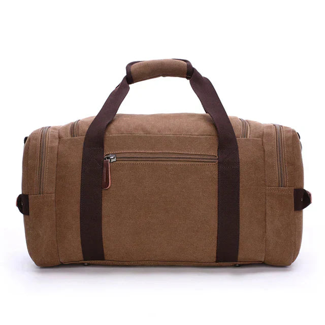 Men’s Canvas Duffel Bag | Leather Trim Travel Weekender | Carry-On Tote