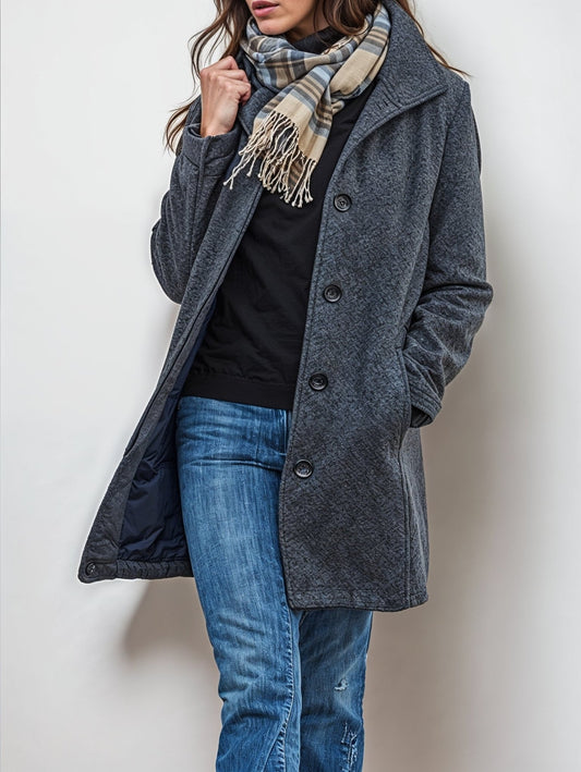 Classic Wool-Blend Coat | Tailored Fit | Mid-Length | Timeless Everyday Style