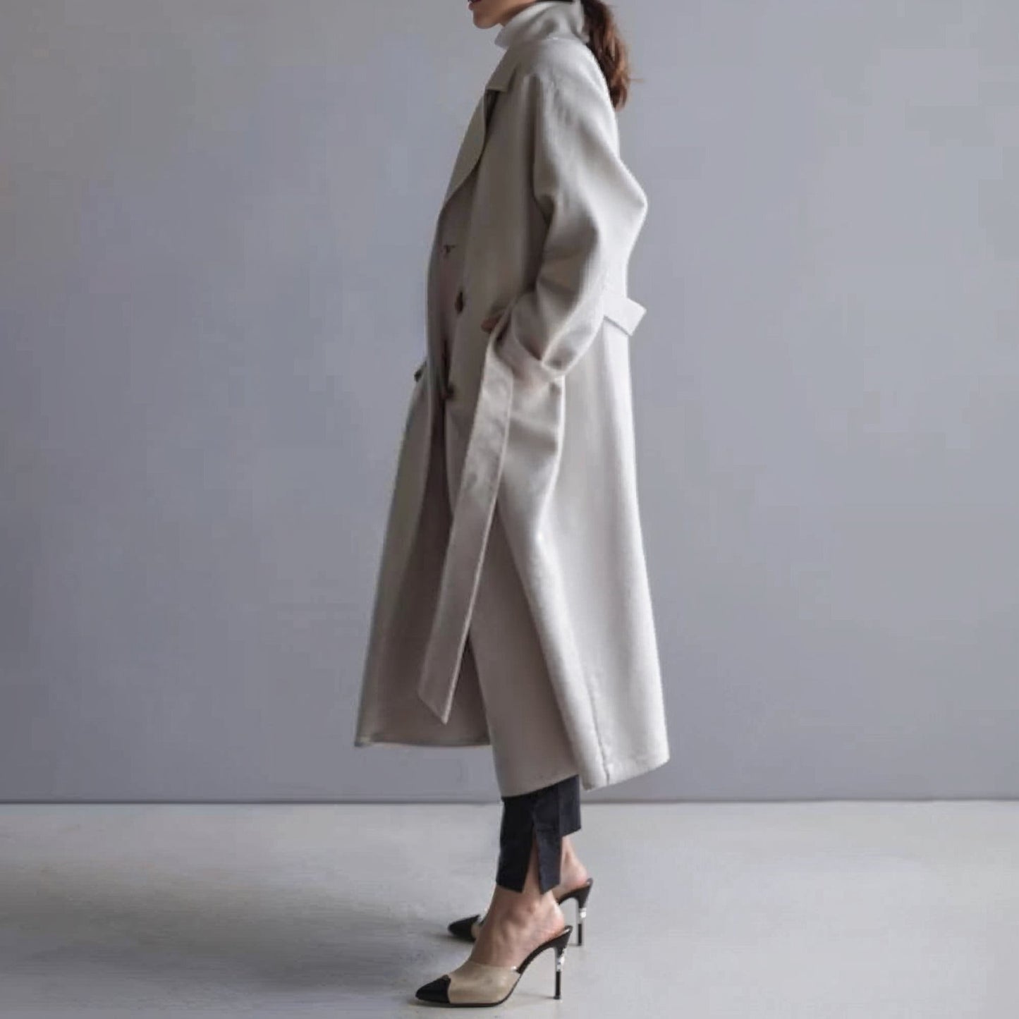 Long Double-Breasted Wool Coat | Timeless Style | Elegant and Warm
