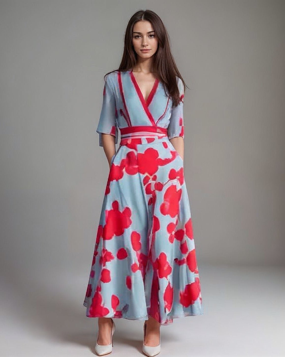 Floral Maxi Dress | Vibrant Print | Lightweight Flowing Fabric | Elegant Evening & Resort Wear