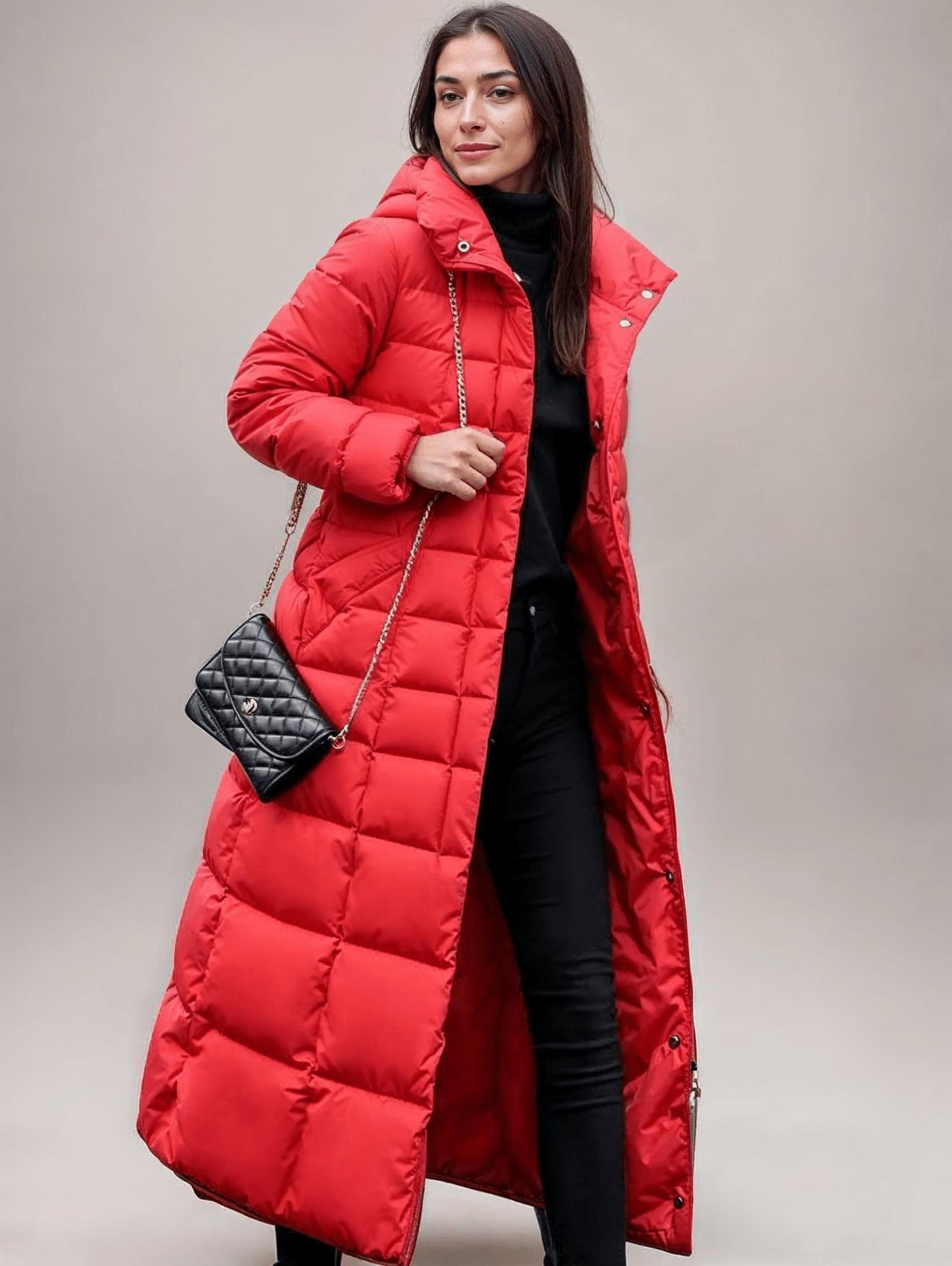 Long Belted Puffer Coat | Faux Fur Trimmed Hood | Ultra-Warm Insulation | Winter Chic