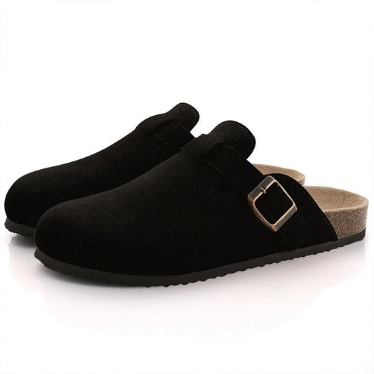 Cork Sole Slide Clogs | Buckled Comfort Mule with Arch Support