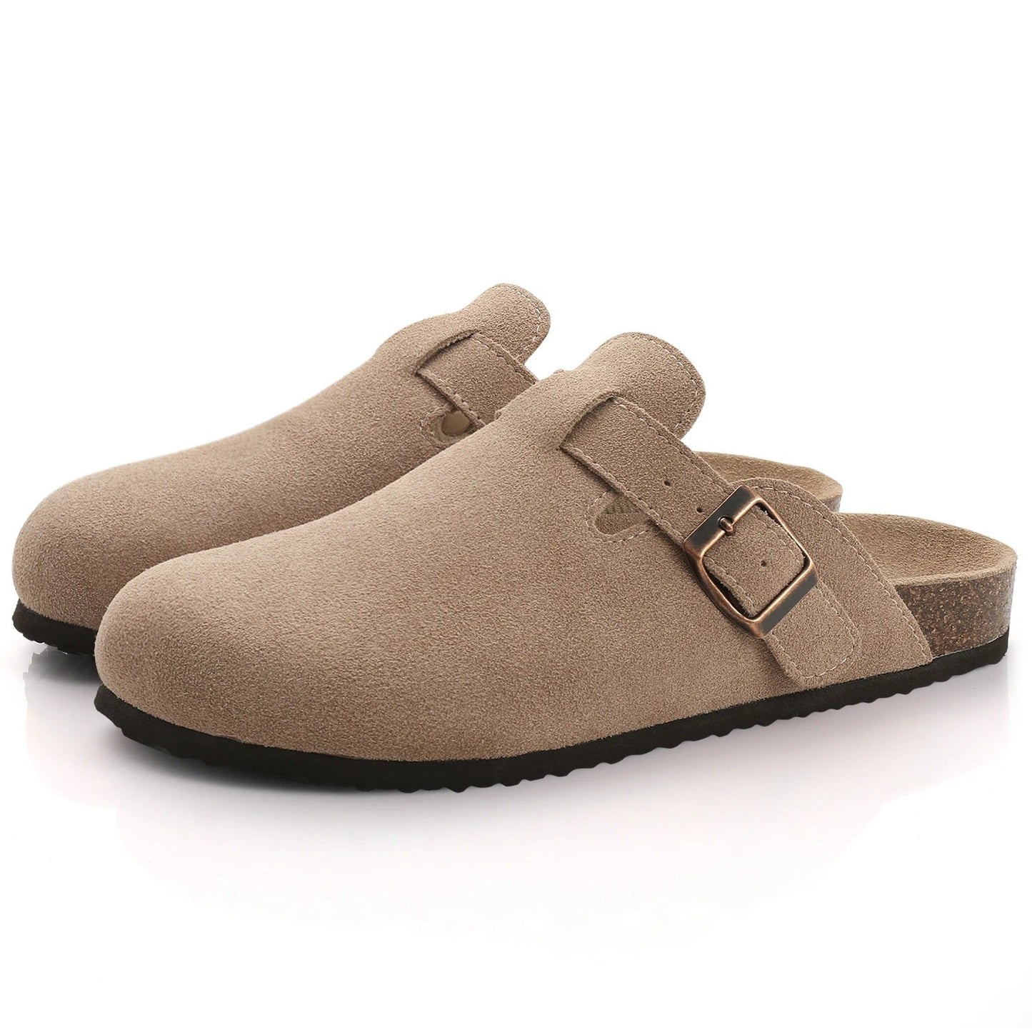 Cork Sole Slide Clogs | Buckled Comfort Mule with Arch Support