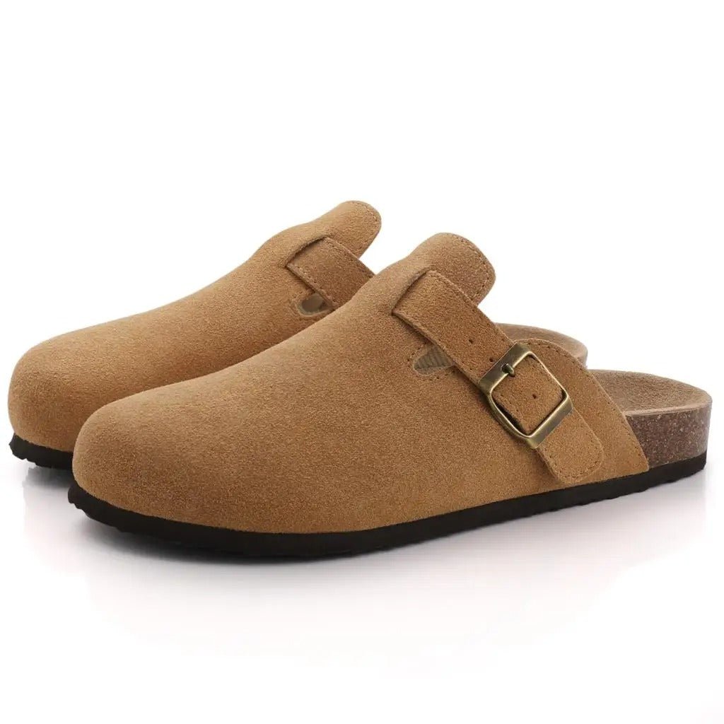 Cork Sole Slide Clogs | Buckled Comfort Mule with Arch Support
