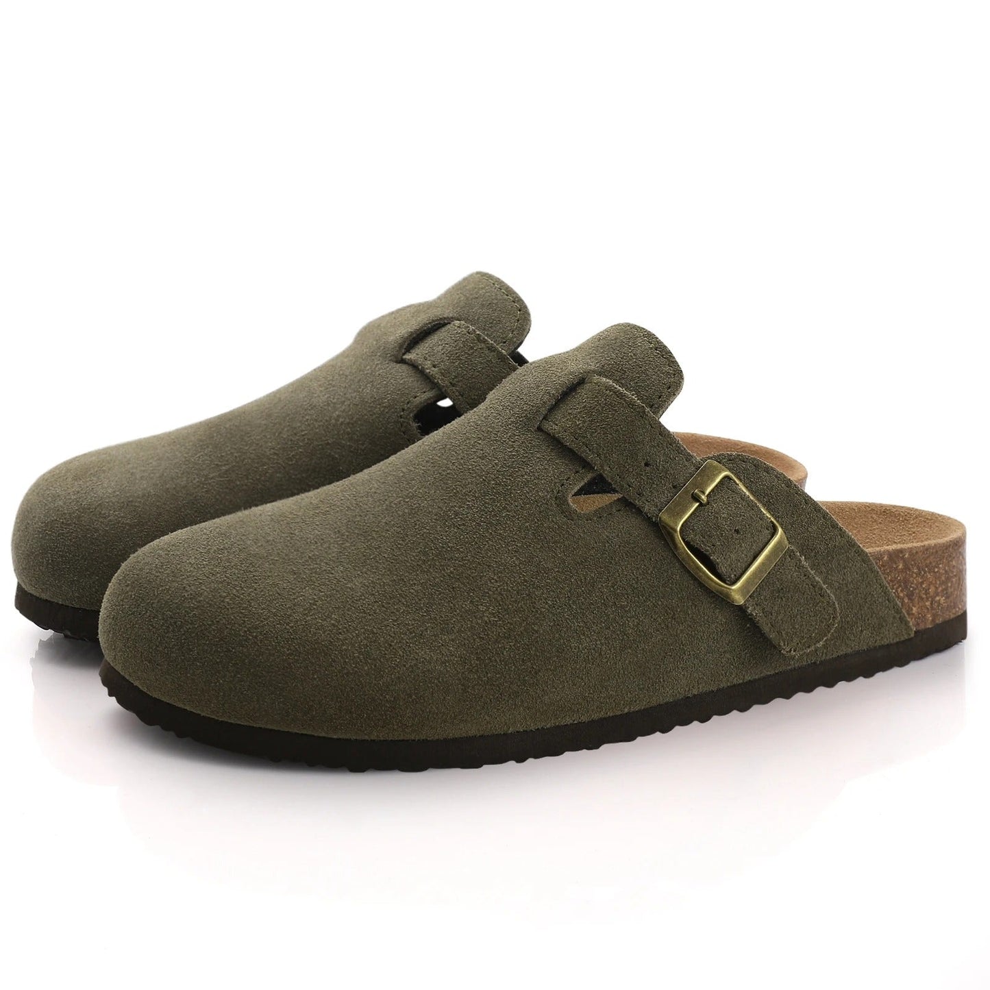 Cork Sole Slide Clogs | Buckled Comfort Mule with Arch Support