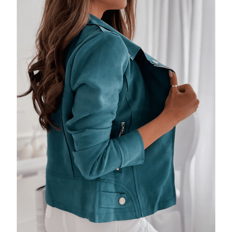 Suede-Look Moto Jacket | Soft-Touch Finish | Lightweight Layering Piece