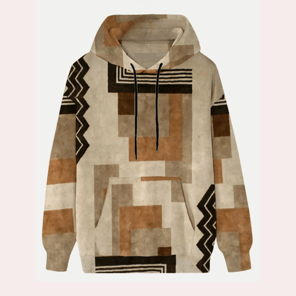 Abstract Pattern Hoodie | Geometric Design | Soft Fleece | Unisex Casual