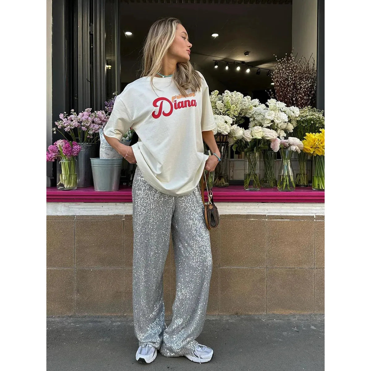 Sequin Wide-Leg Pants | High-Waisted Glam Fit | Evening Party Trousers