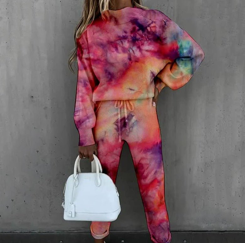 Women's Printed Lounge Set | Oversized Sweatshirt and Jogger Pants | Casual Co-ord for Everyday Wear