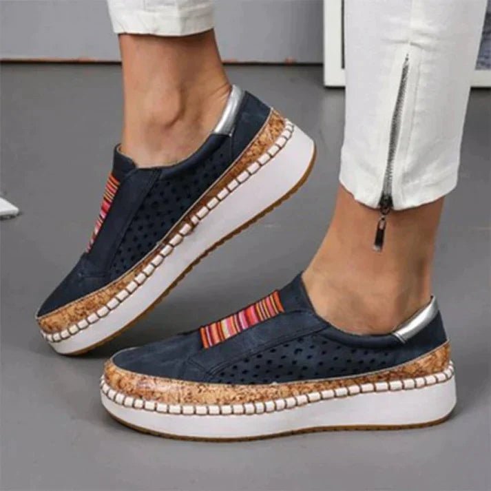 Perforated Slip-On Sneakers | Cushioned Sole | Casual Comfort