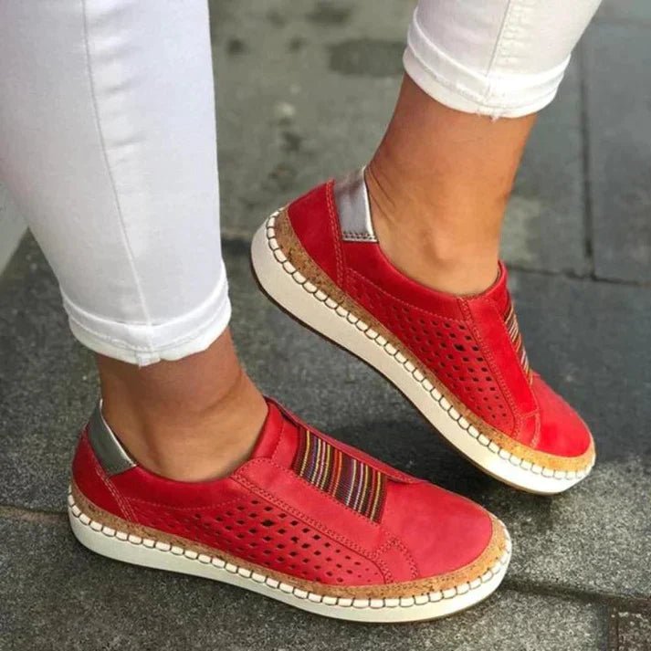 Perforated Slip-On Sneakers | Cushioned Sole | Casual Comfort