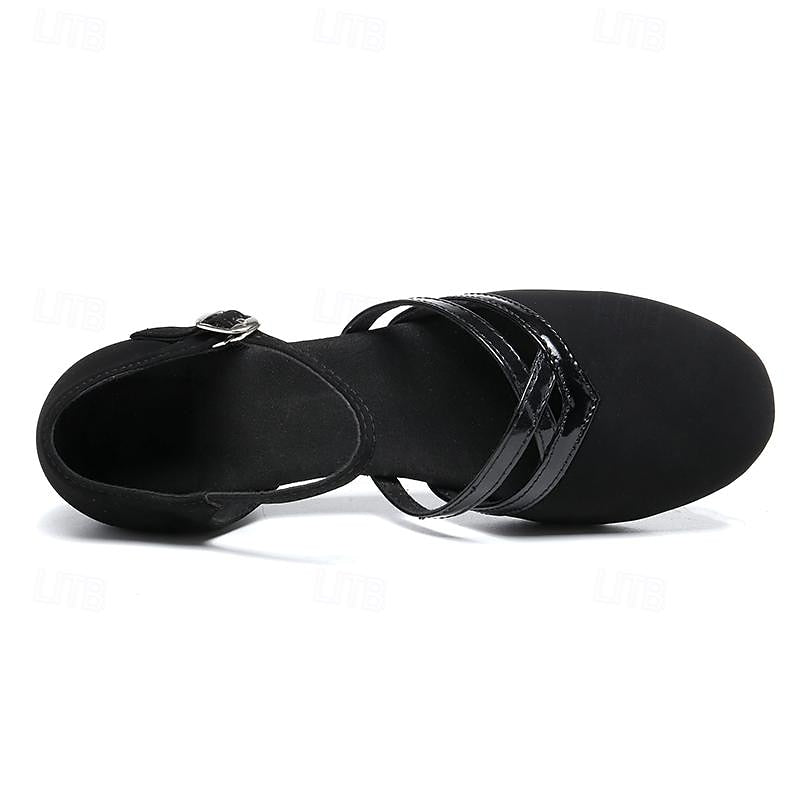 Women's Mary Jane Heels | Closed Toe with Cross-Strap Detail | Low Block Heel Dress Shoes