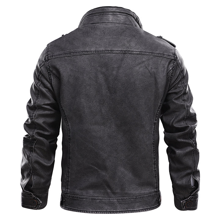 Men’s Faux Leather Moto Jacket | Multiple Pockets | Casual Outerwear Canada