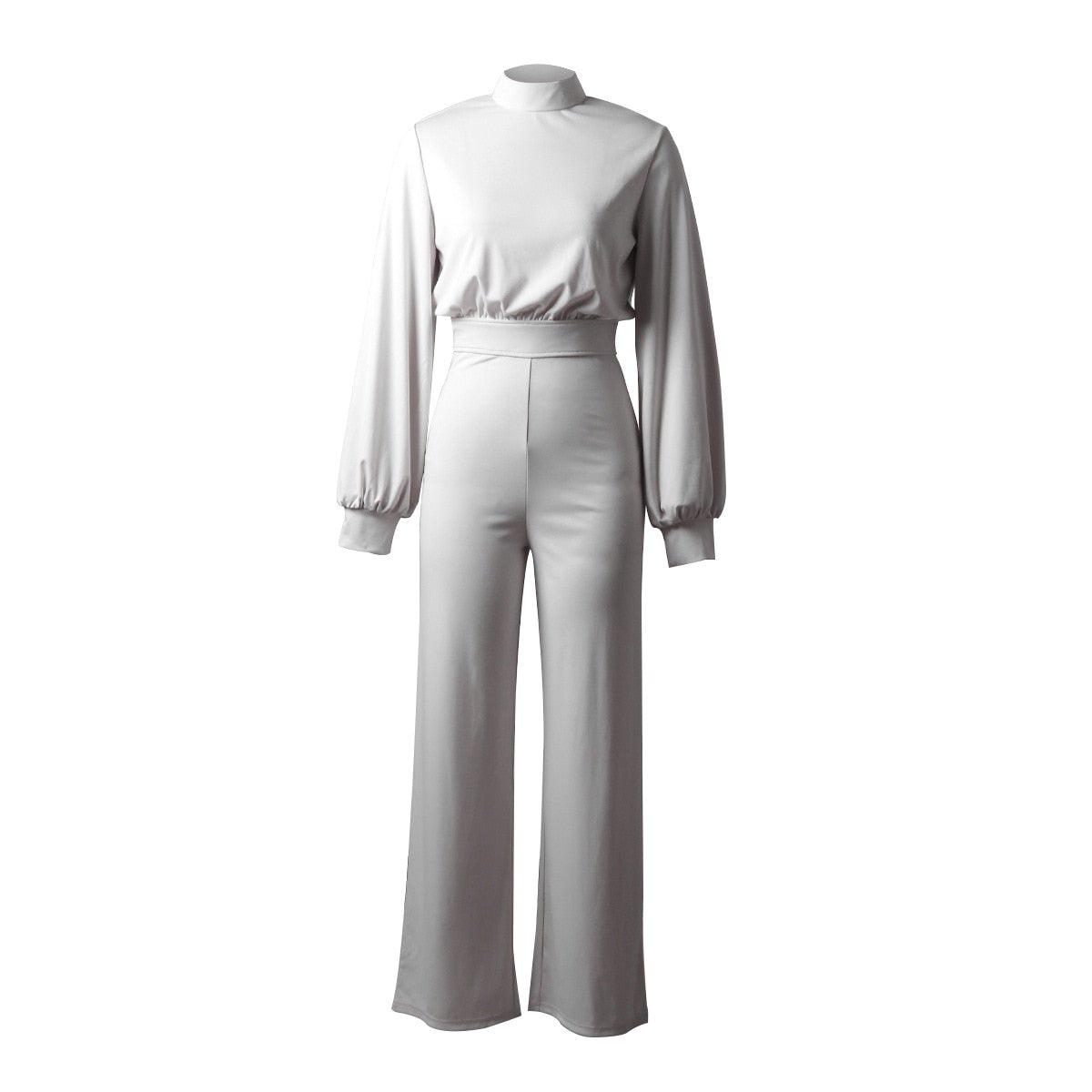 High Neck Knit Jumpsuit | Relaxed Waistline | Wide-Leg Silhouette