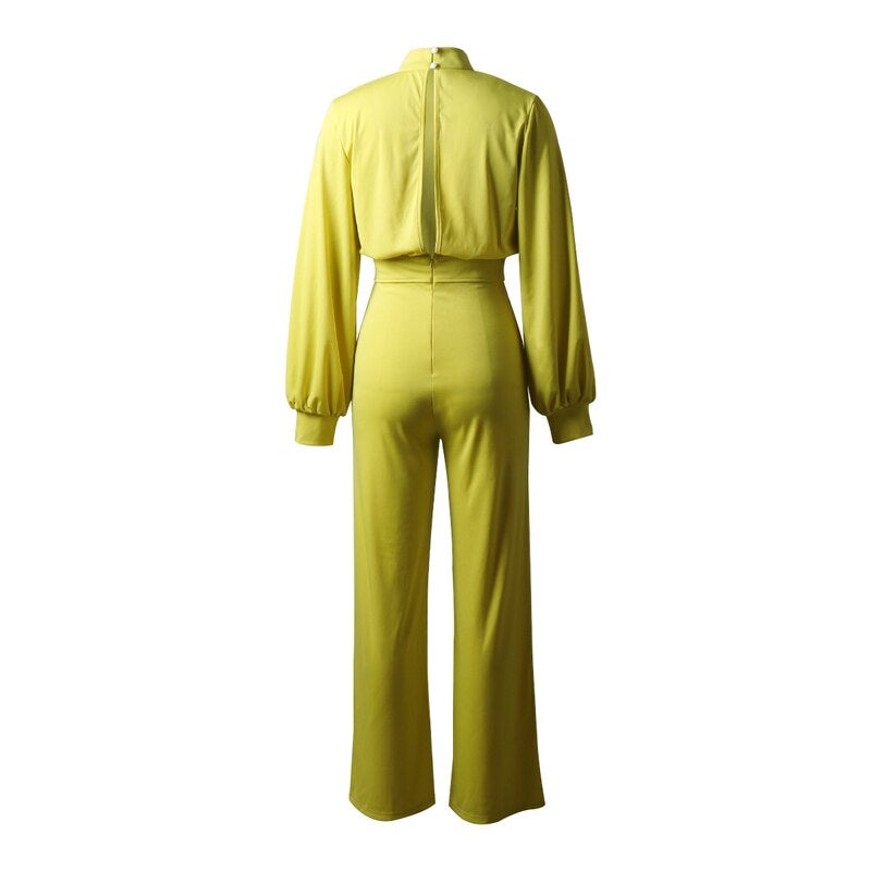 High Neck Knit Jumpsuit | Relaxed Waistline | Wide-Leg Silhouette