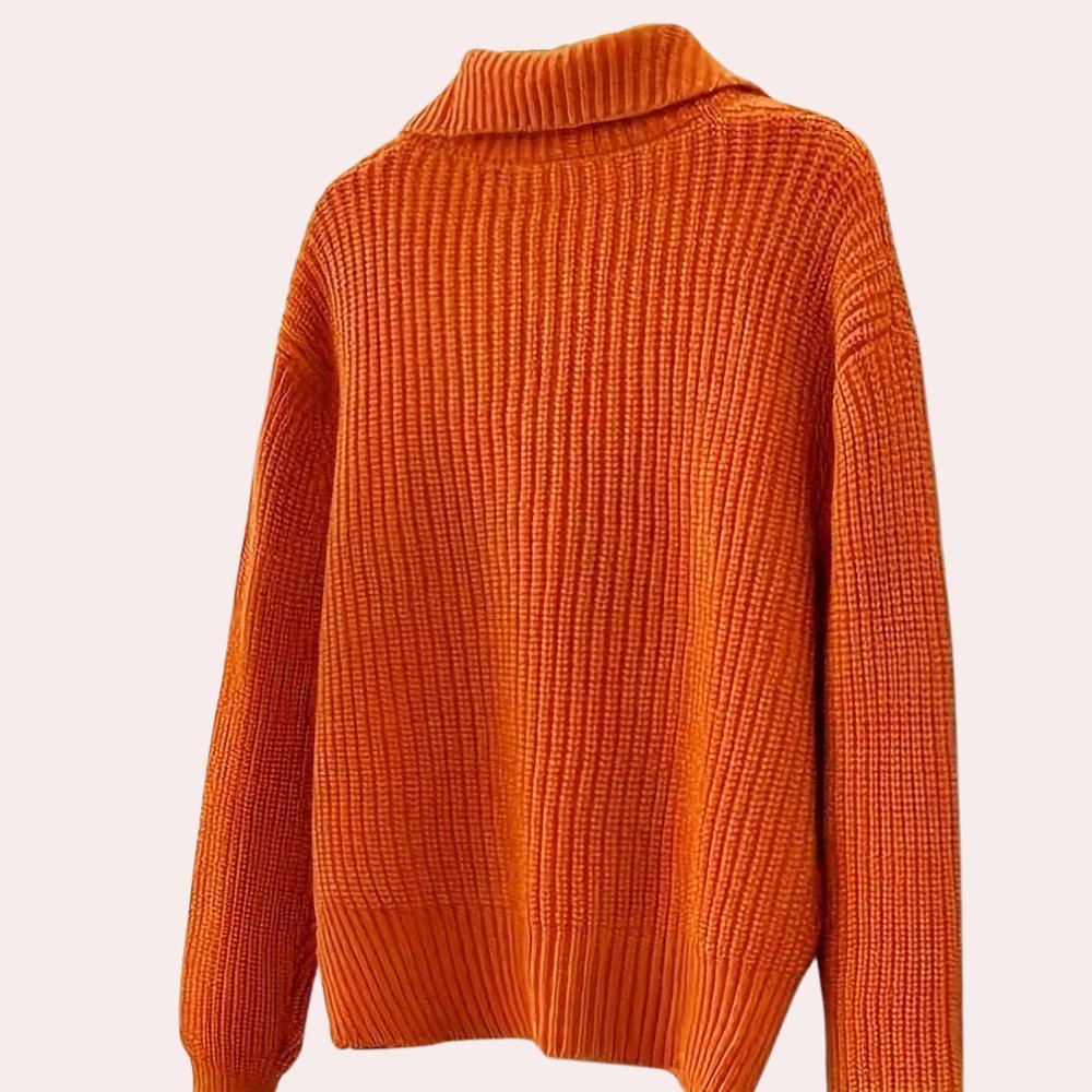 Ribbed Button CardiganBold Button-Up Cardigan | Oversized Collar | Chunky Knit | Statement Layering Piece