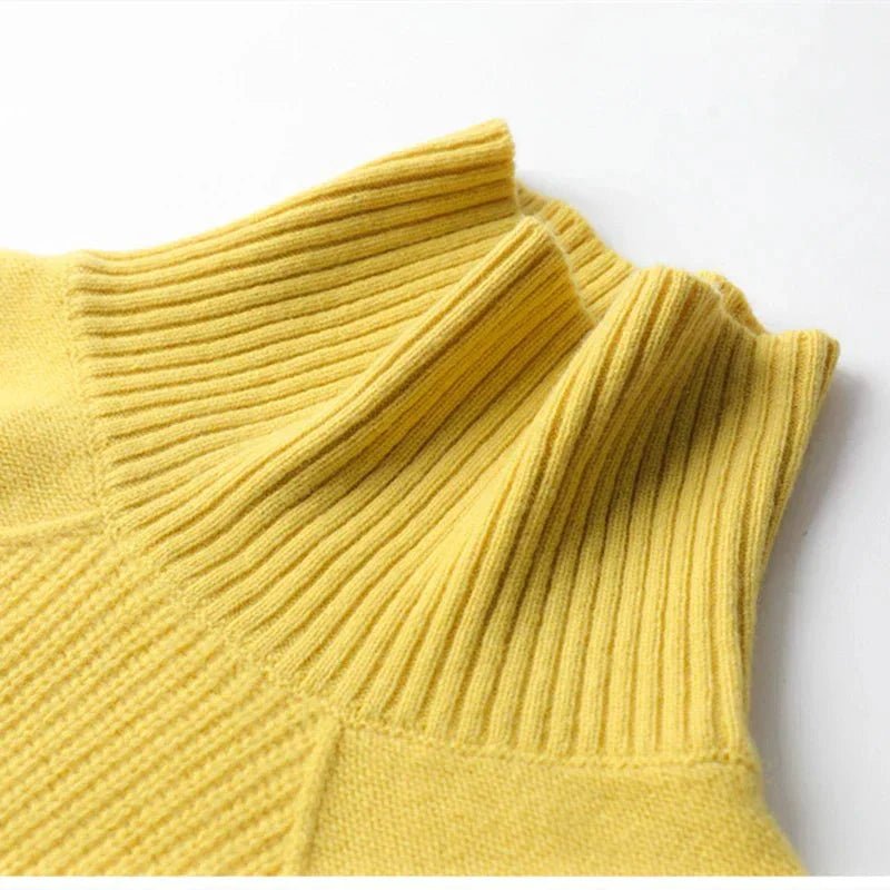 Oversized Mock Neck Sweater | Asymmetrical Ribbed Design | Soft Knit | Cosy Winter Style
