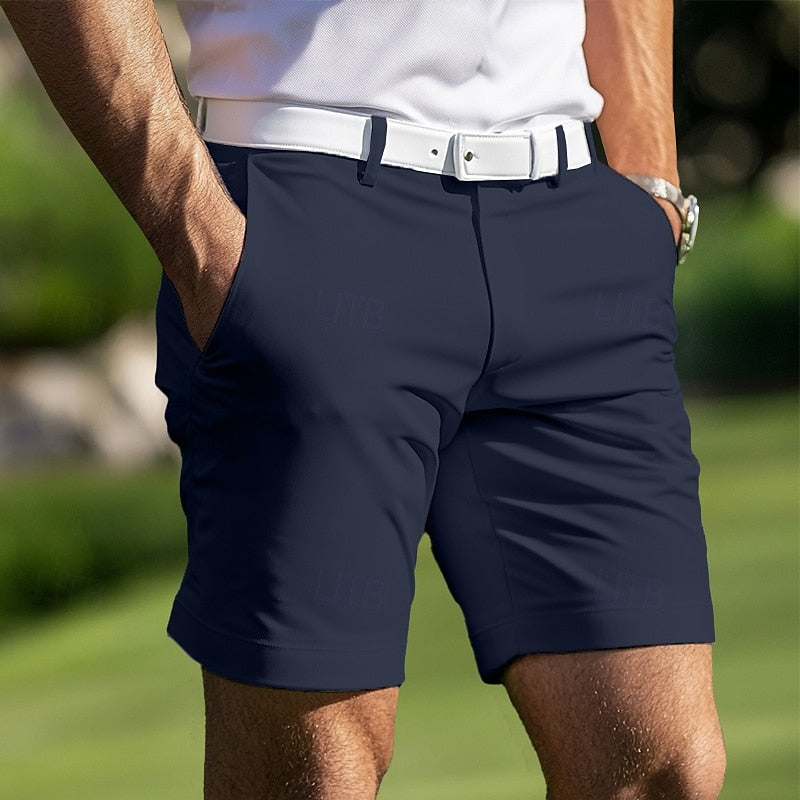 Men’s Slim Fit Golf Shorts | Stretch Woven with Belt Loops & Tailored Finish